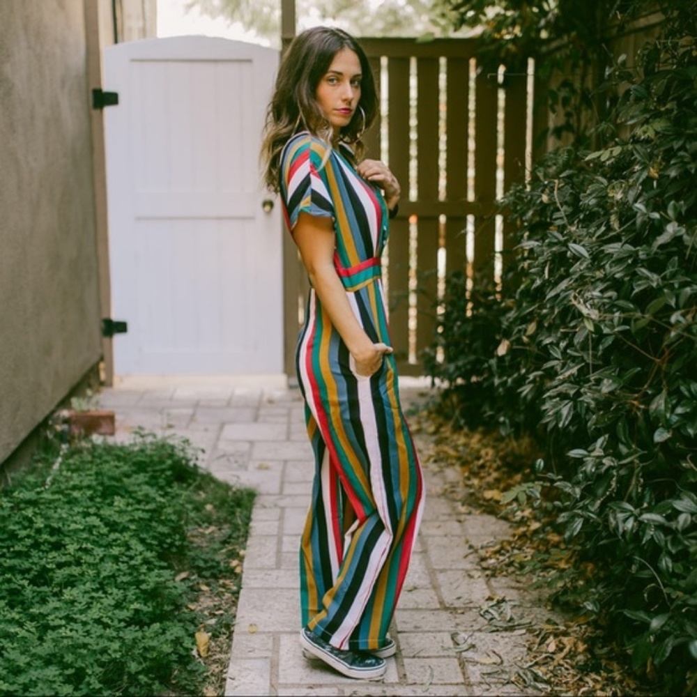 Rainbow Multicolor Stripe Romper Jumpsuit 🎈